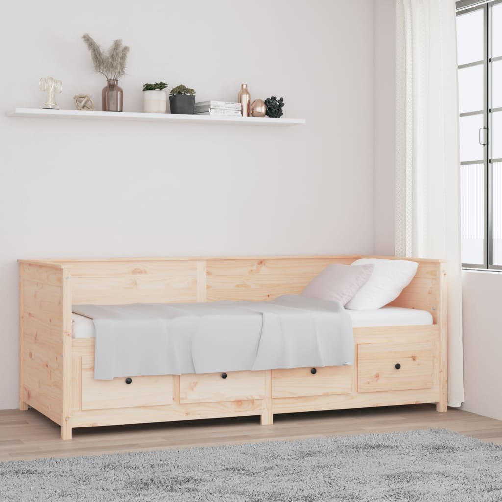 Vetonek Sofá cama sin colchón madera maciza de pino 90x200 cm