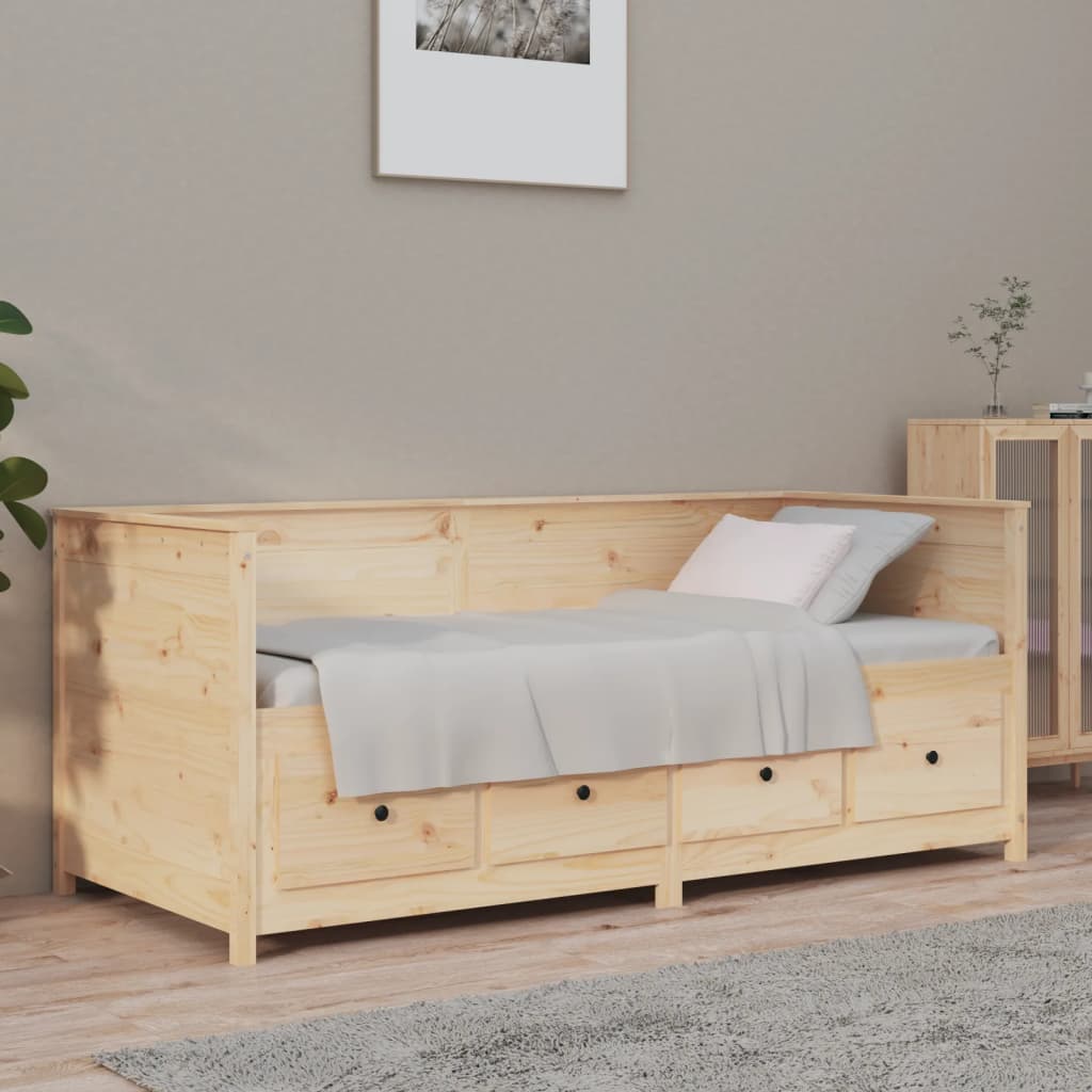 Vetonek Sofá cama sin colchón madera maciza de pino 90x190 cm