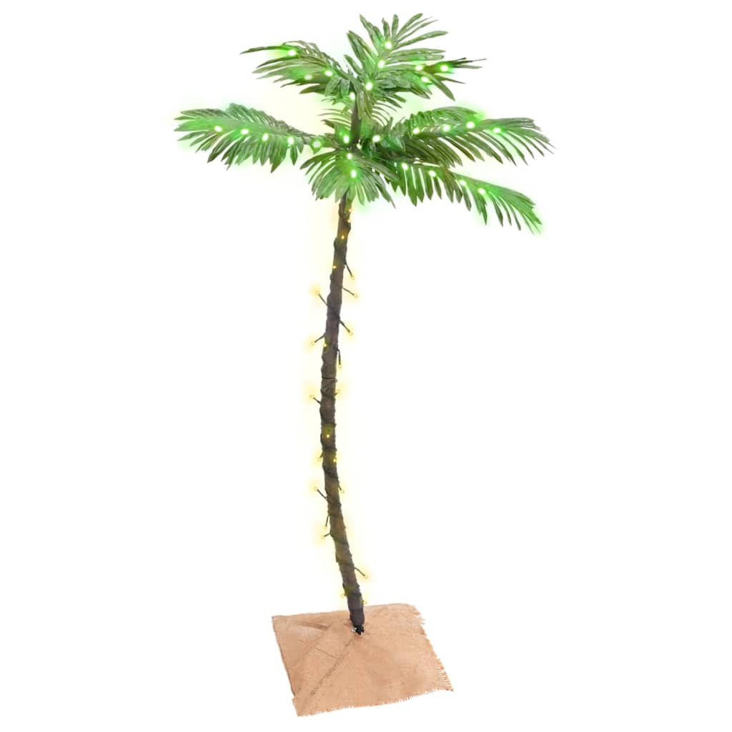 Vetonek Palmera artificial con 72 LED blanco cálido 120 cm