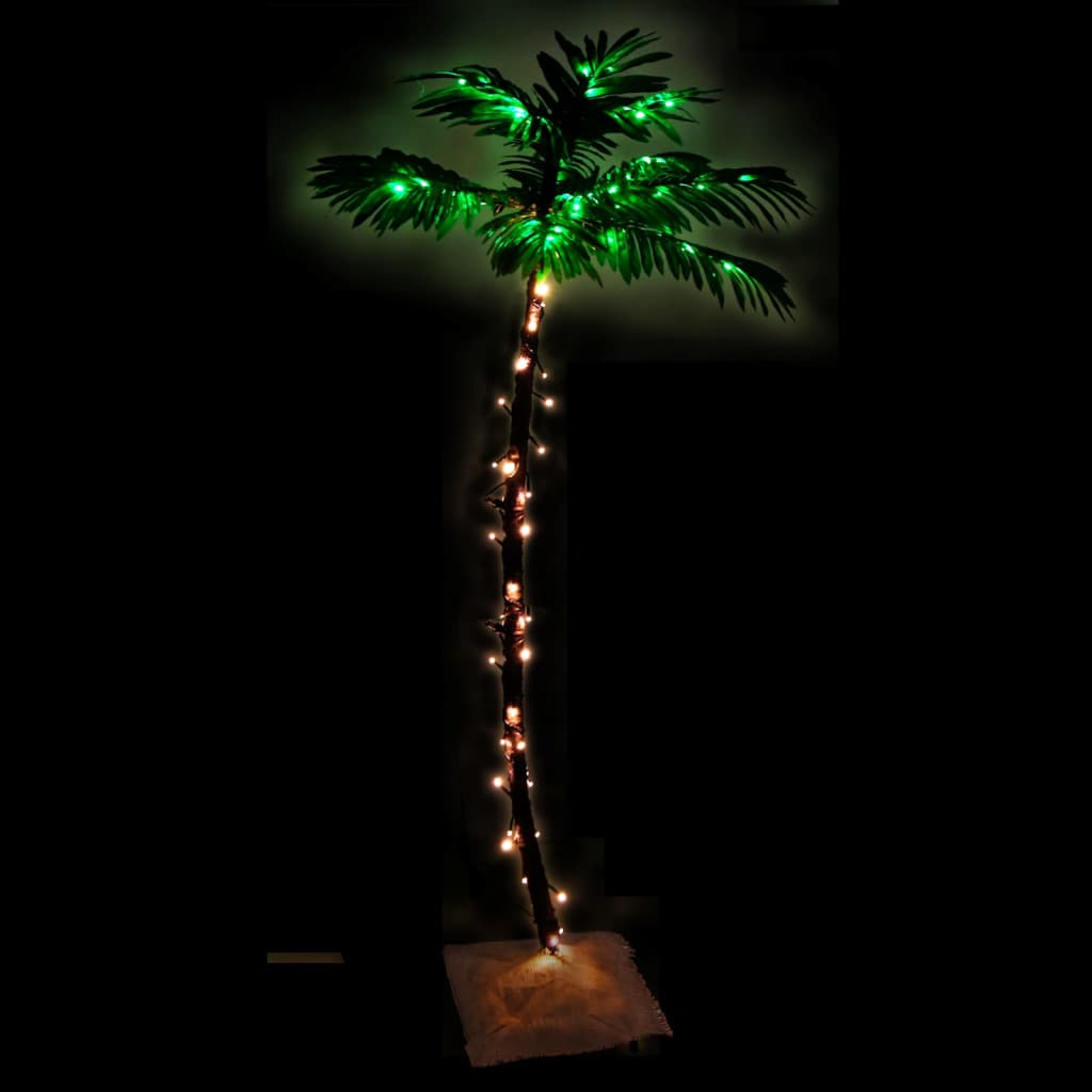 Palmera artificial con 88 LED blanco cálido 150 cm - Vetonek