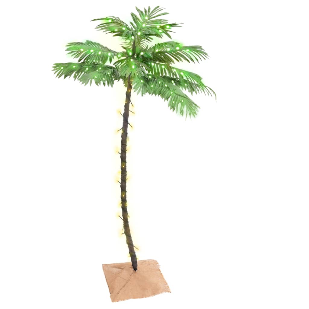 Vetonek Palmera artificial con 88 LED blanco cálido 150 cm