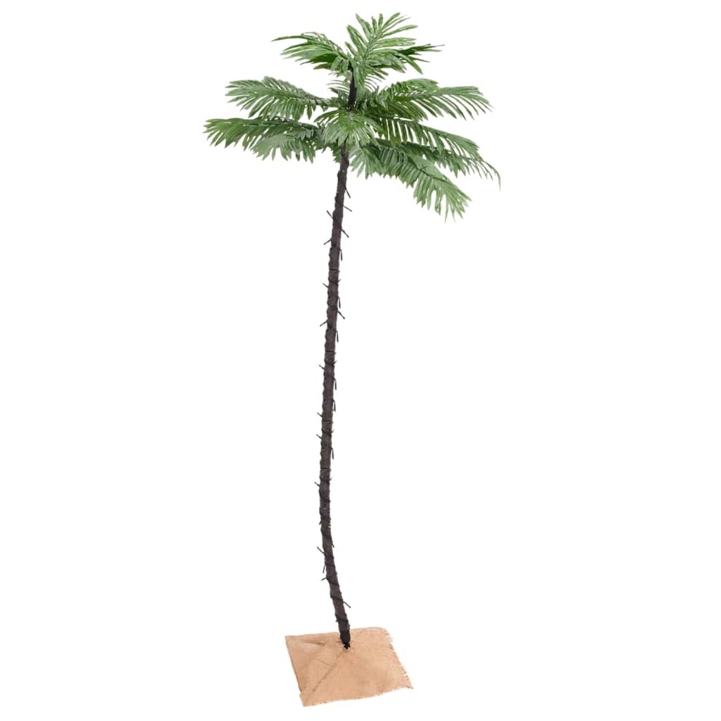 Palmera artificial con 136 LED blanco cálido 220 cm