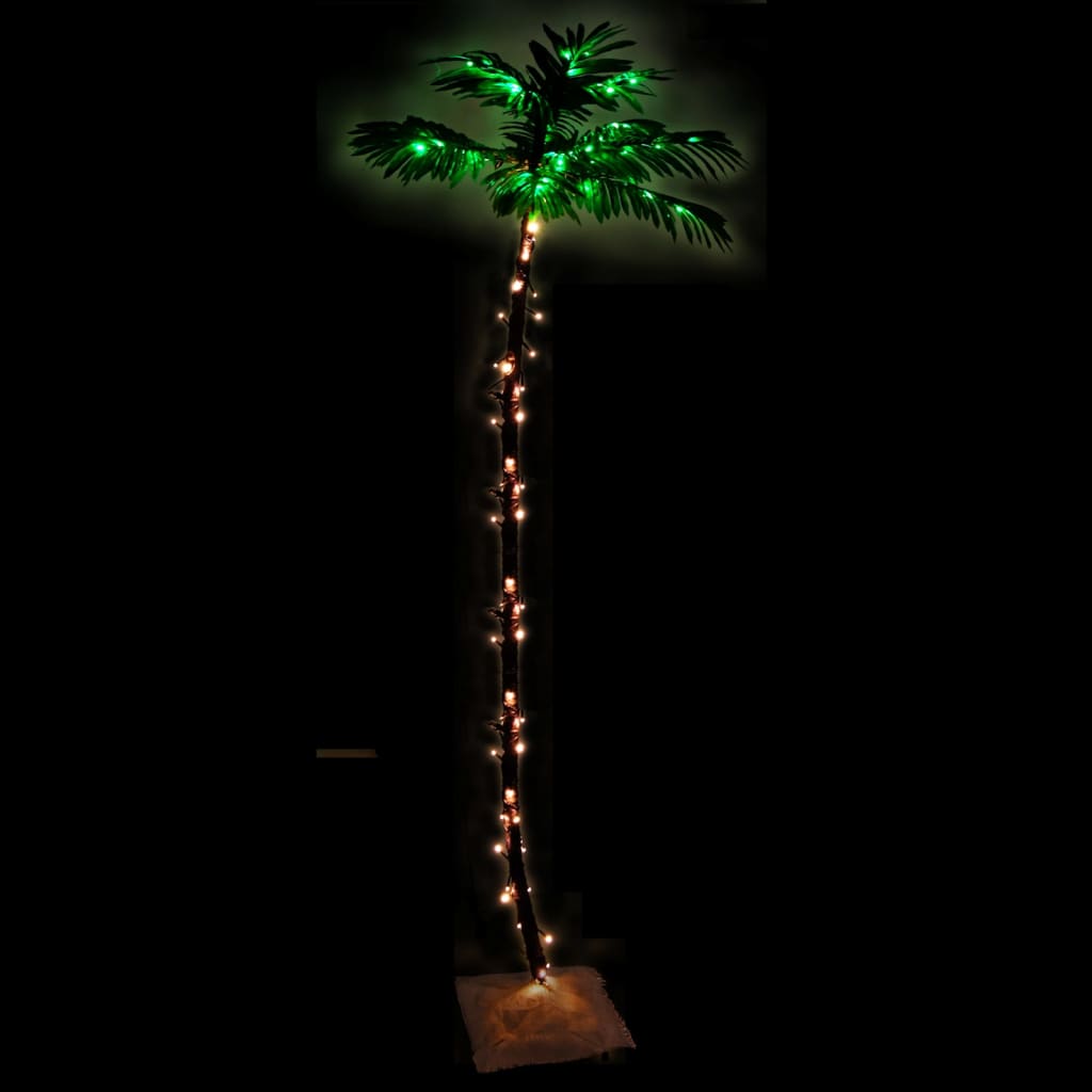 Palmera artificial con 136 LED blanco cálido 220 cm - Vetonek