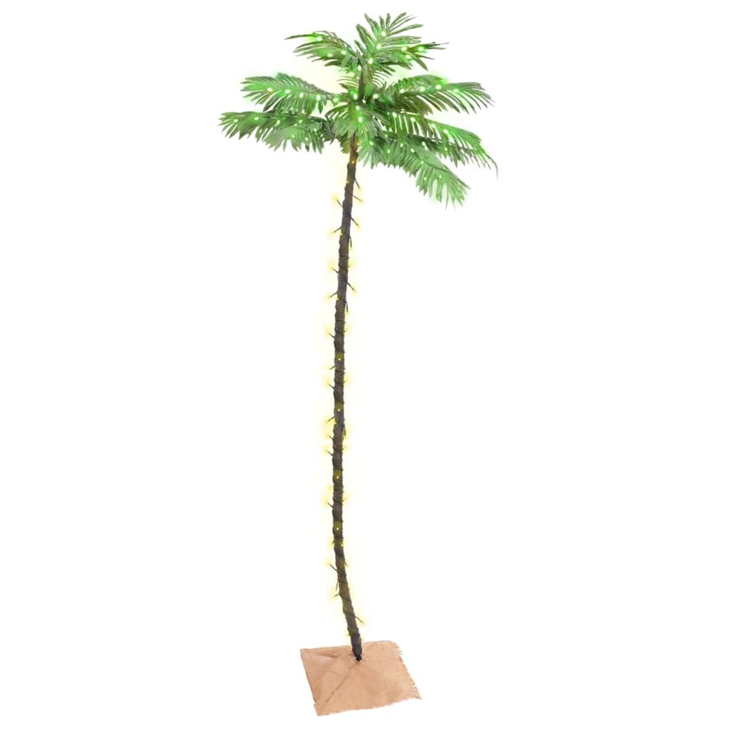 Vetonek Palmera artificial con 192 LED blanco cálido 300 cm