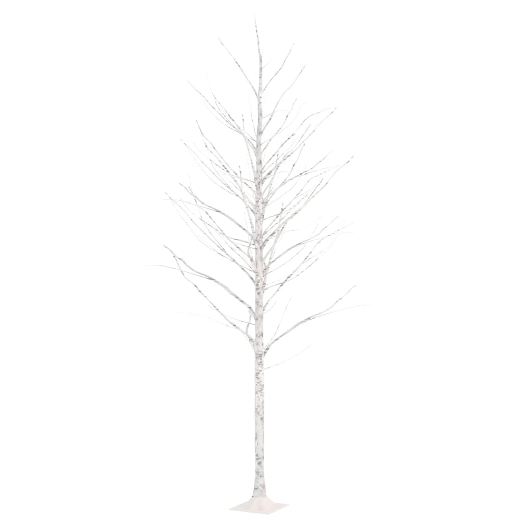 Abedul artificial blanco con 240 LEDs de luz cálida - 300 cm