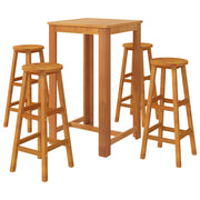 Conjunto de móveis para bar de jardim 5 peças em madeira maciça de acácia V3161 Vetonek