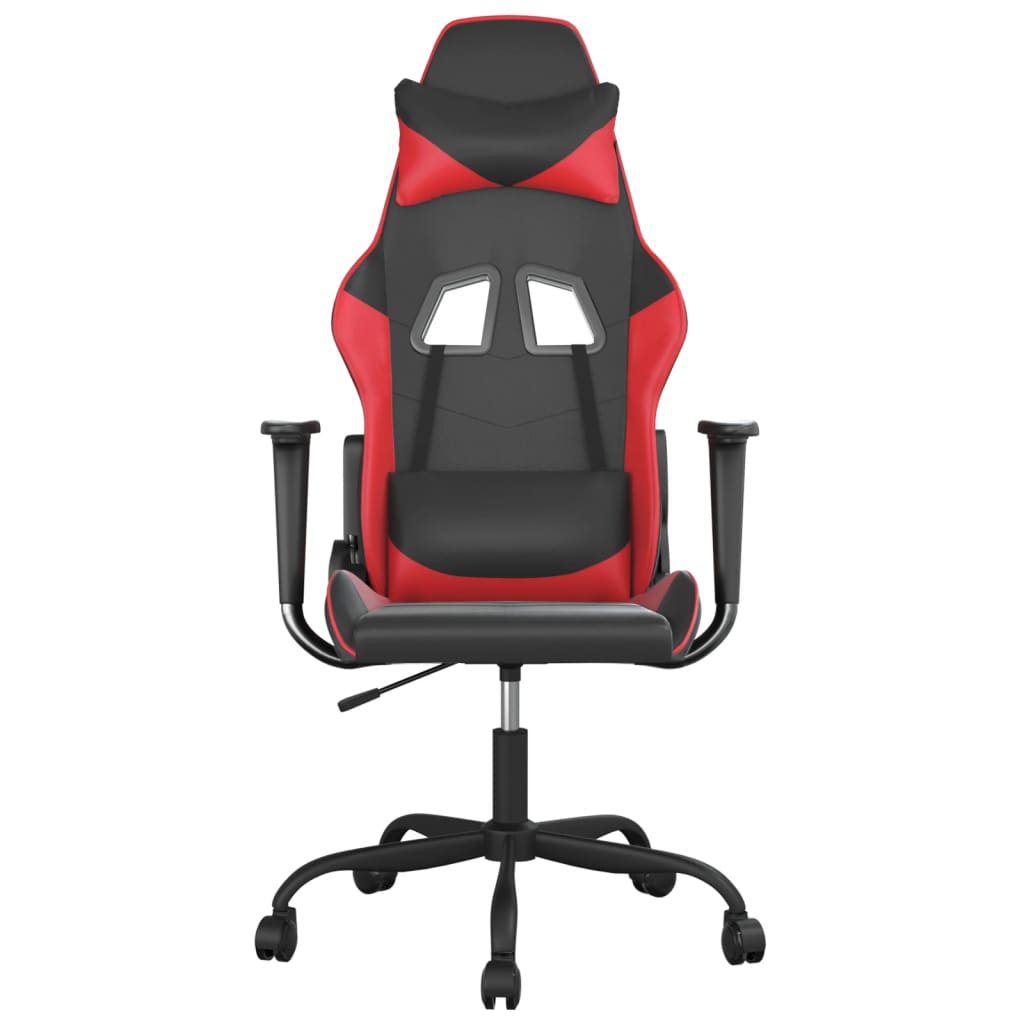 Silla gaming de masaje cuero sintético negro y rojo - Vetonek