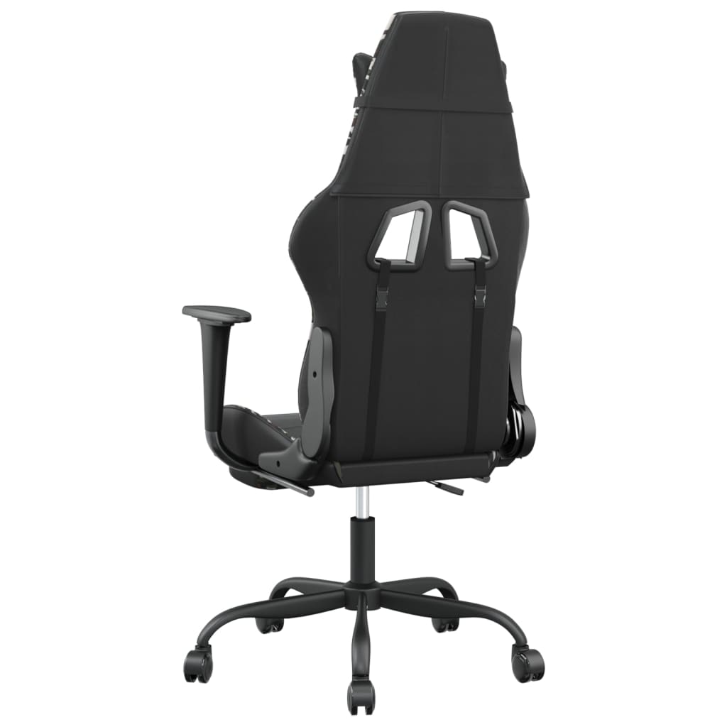 Silla gaming masaje reposapiés cuero sintético negro camuflaje vidaXL