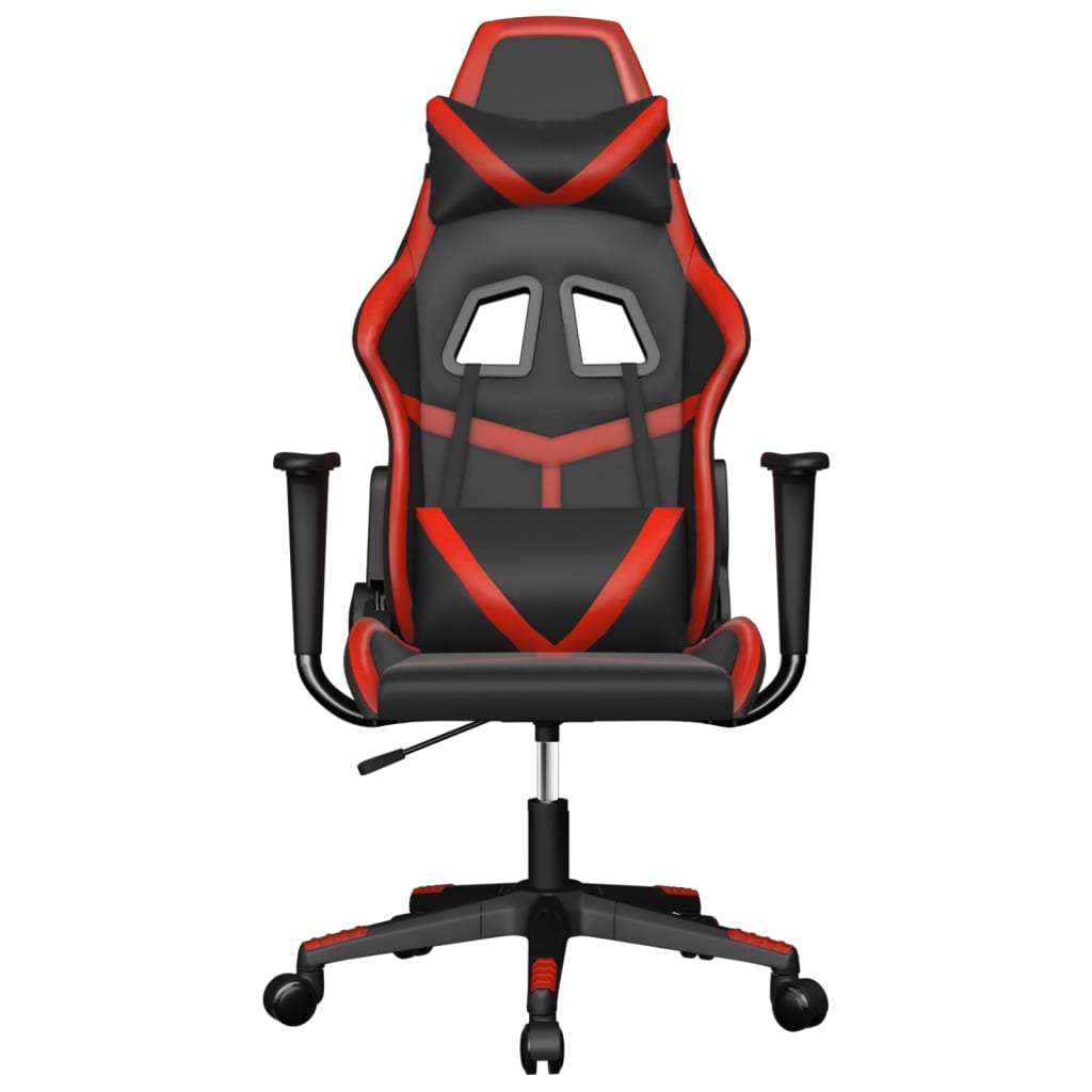 Silla gaming de masaje cuero sintético negro y rojo - Vetonek