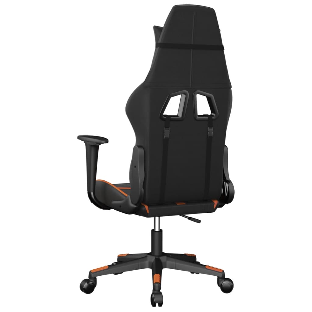 Silla gaming de masaje cuero sintético negro y naranja - Vetonek