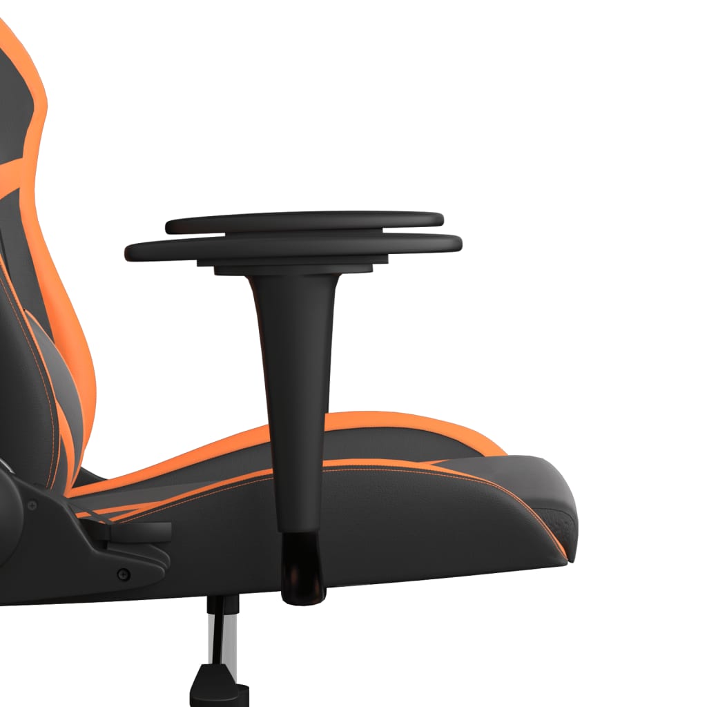 Silla gaming de masaje cuero sintético negro y naranja - Vetonek