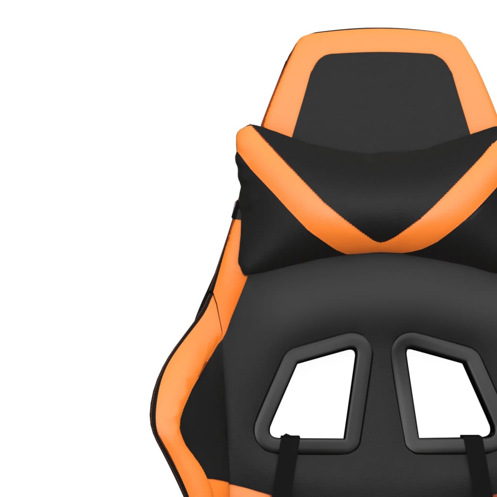 Silla gaming de masaje cuero sintético negro y naranja - Vetonek