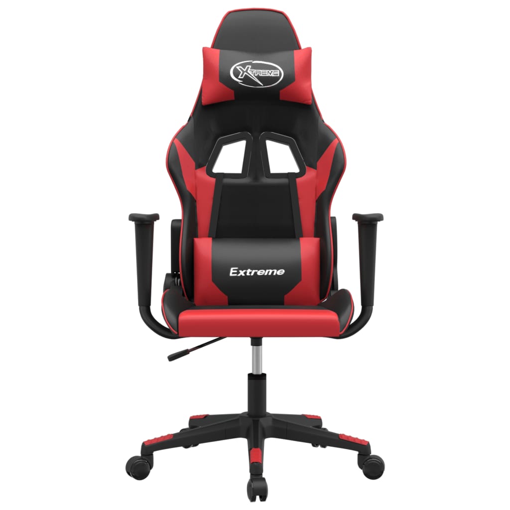 Silla gaming de masaje cuero sintético negro y rojo - Vetonek