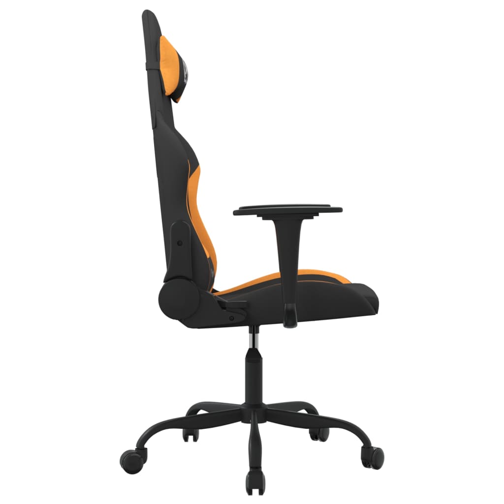 Silla gaming de masaje tela negro y naranja - Vetonek