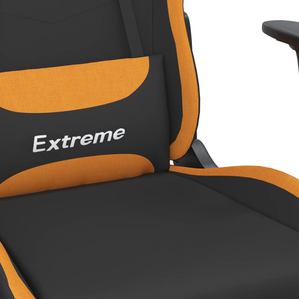 Silla gaming de masaje tela negro y naranja - Vetonek