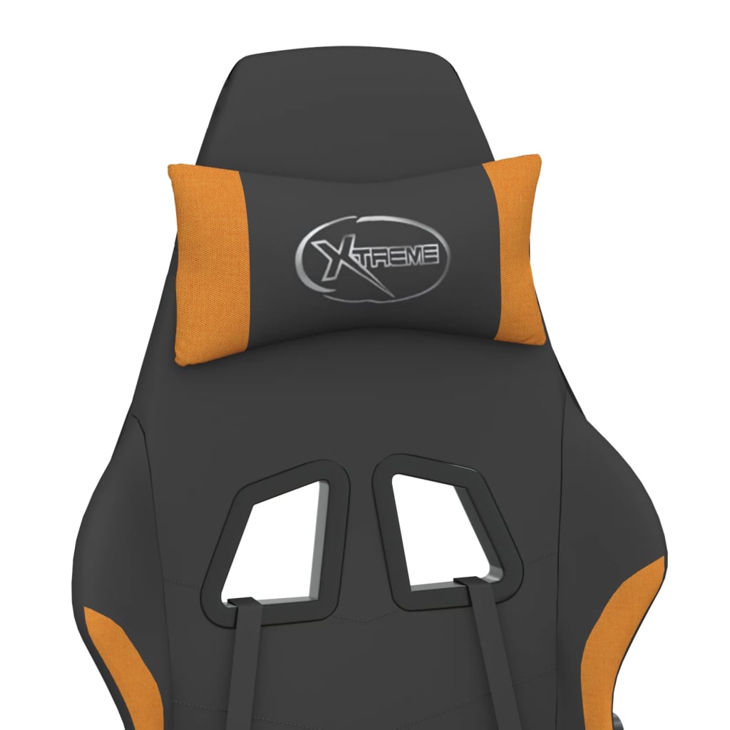 Silla gaming de masaje tela negro y naranja - Vetonek