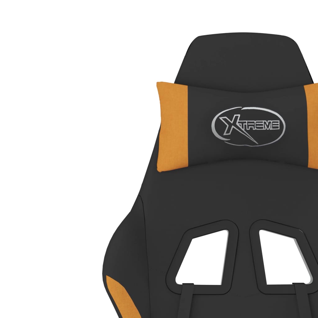 Silla gaming de masaje tela negro y naranja - Vetonek