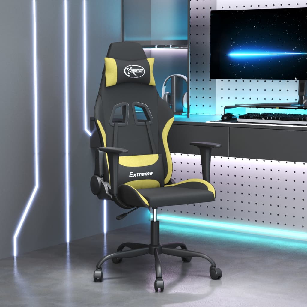 Vetonek Silla gaming de masaje tela negro y verde claro