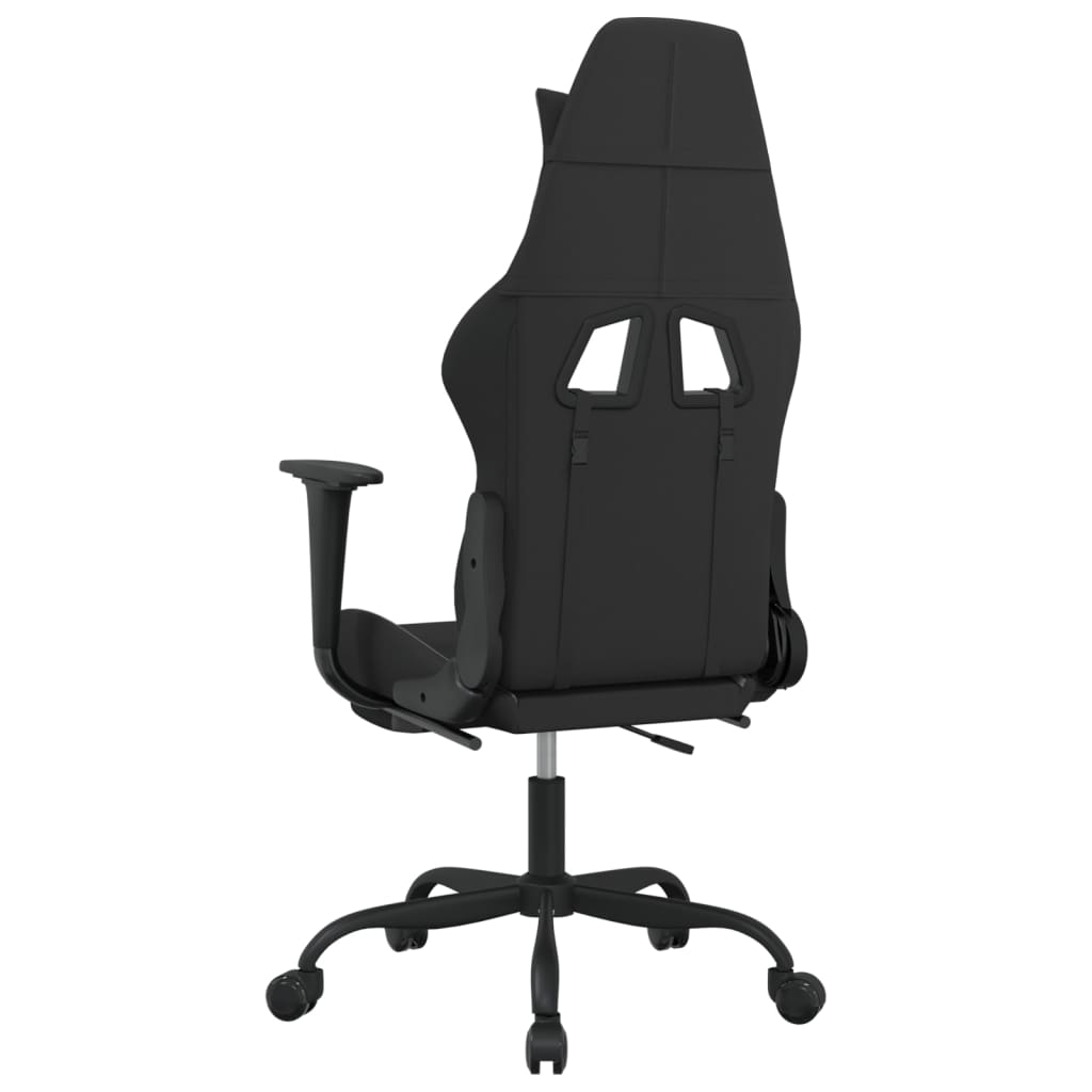 Silla gaming de masaje con reposapiés tela negro y gris claro vidaXL