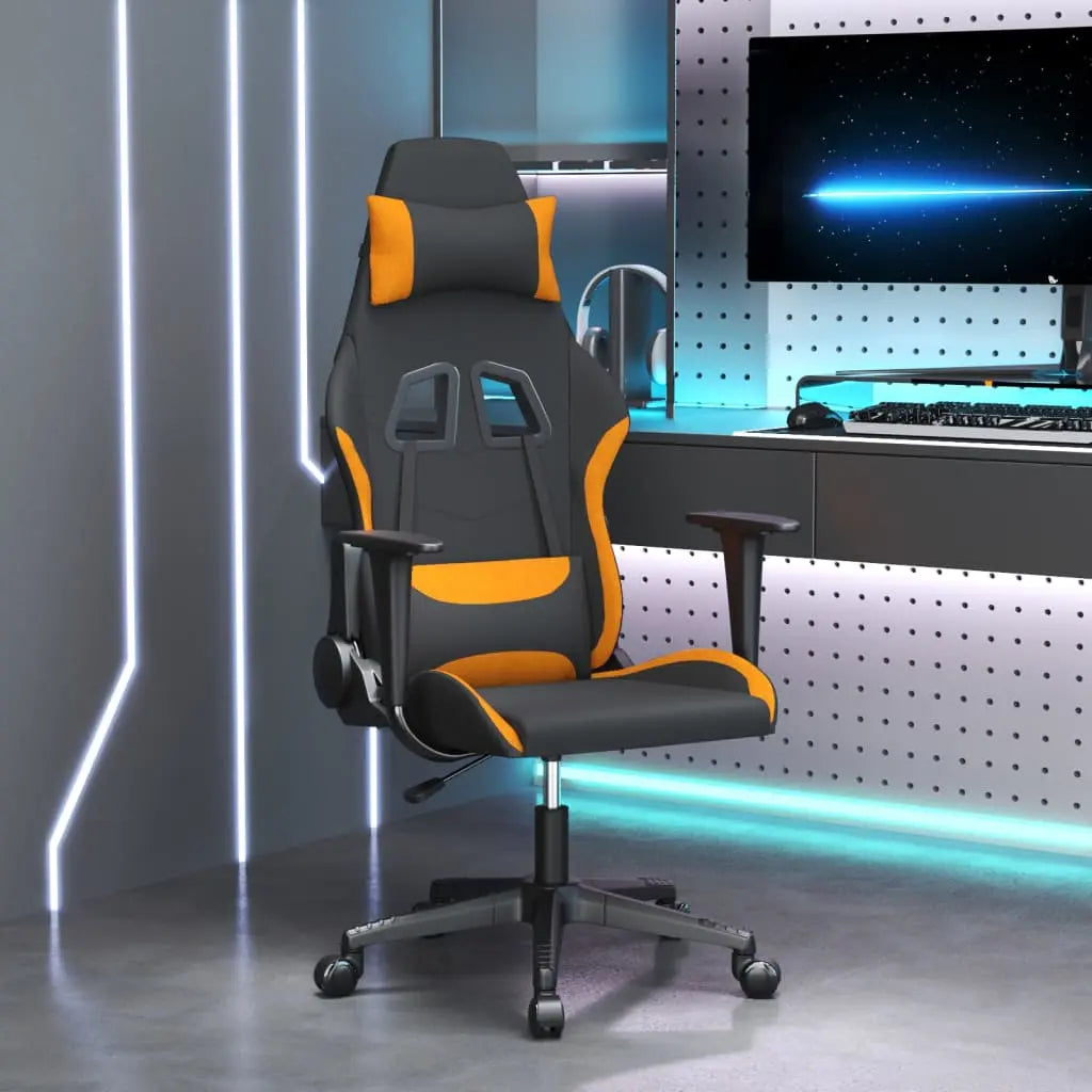 Vetonek Silla gaming de masaje tela negro y naranja