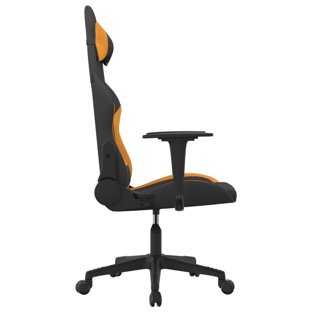 Silla gaming de masaje tela negro y naranja vidaXL