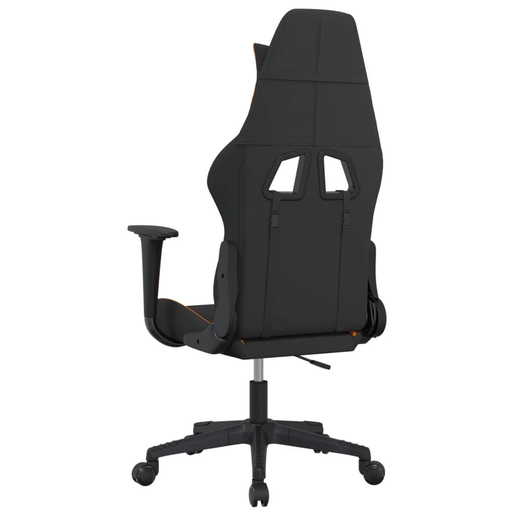 Silla gaming de masaje tela negro y naranja vidaXL