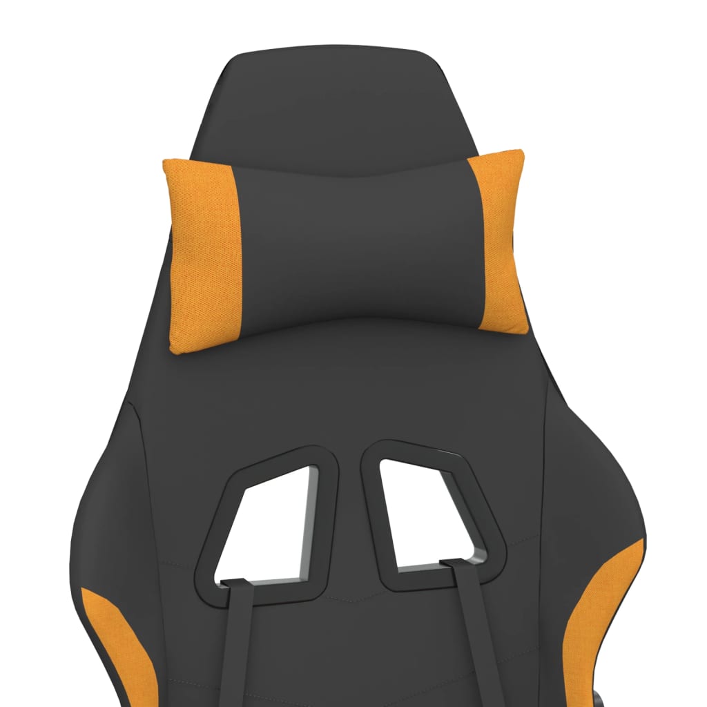 Silla gaming de masaje tela negro y naranja vidaXL