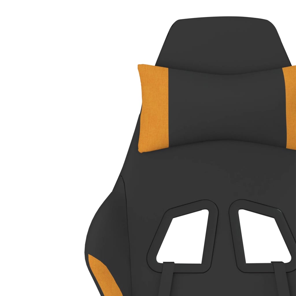 Silla gaming de masaje tela negro y naranja vidaXL