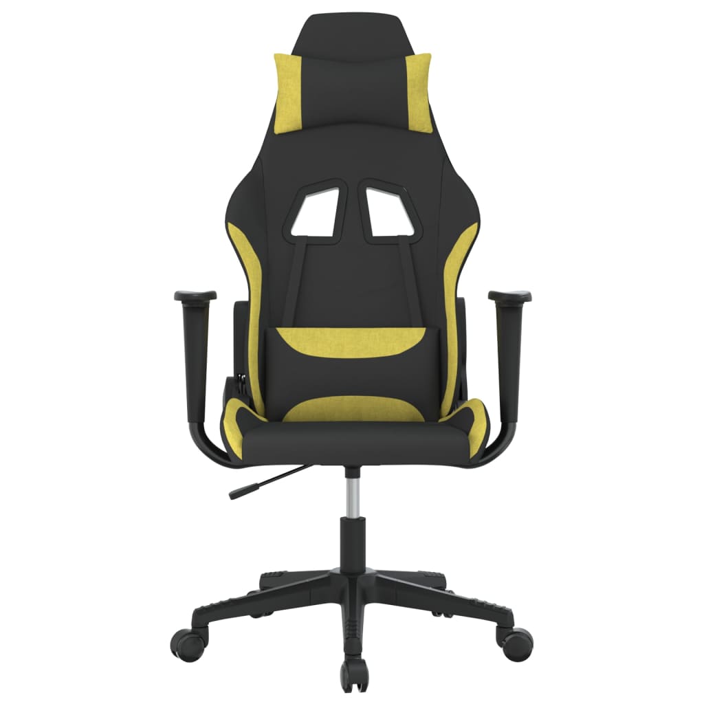 Silla gaming de masaje tela negro y verde claro - Vetonek