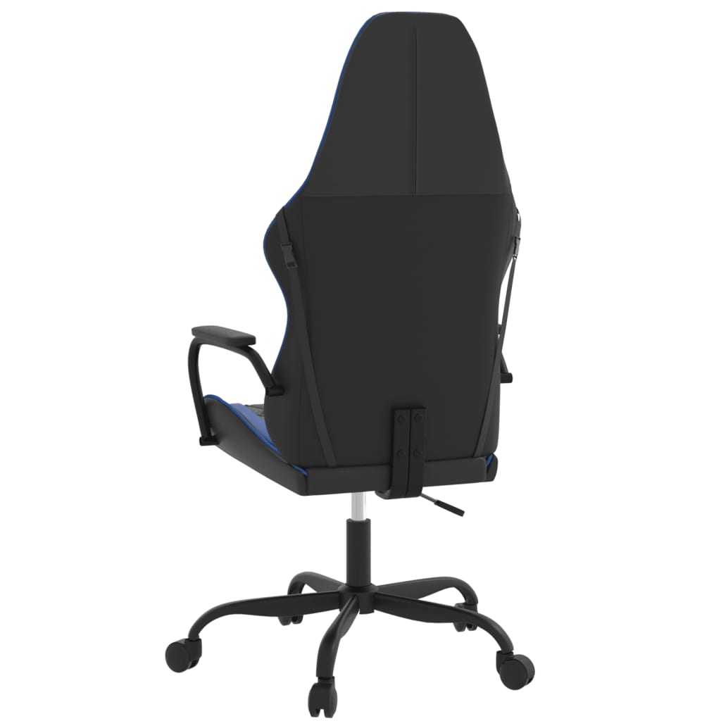 Silla gaming de masaje cuero sintético negro y azul - Vetonek