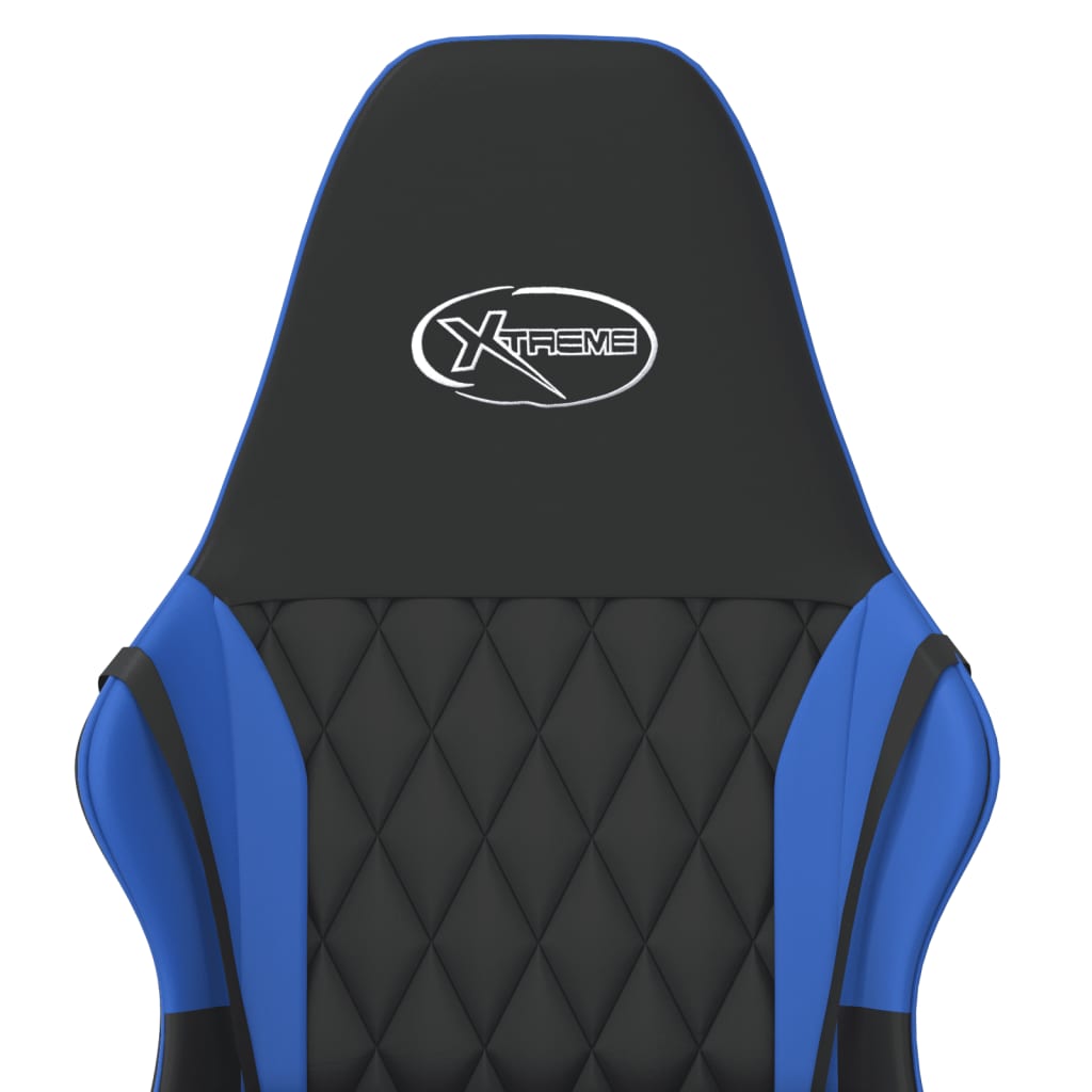 Silla gaming de masaje cuero sintético negro y azul - Vetonek