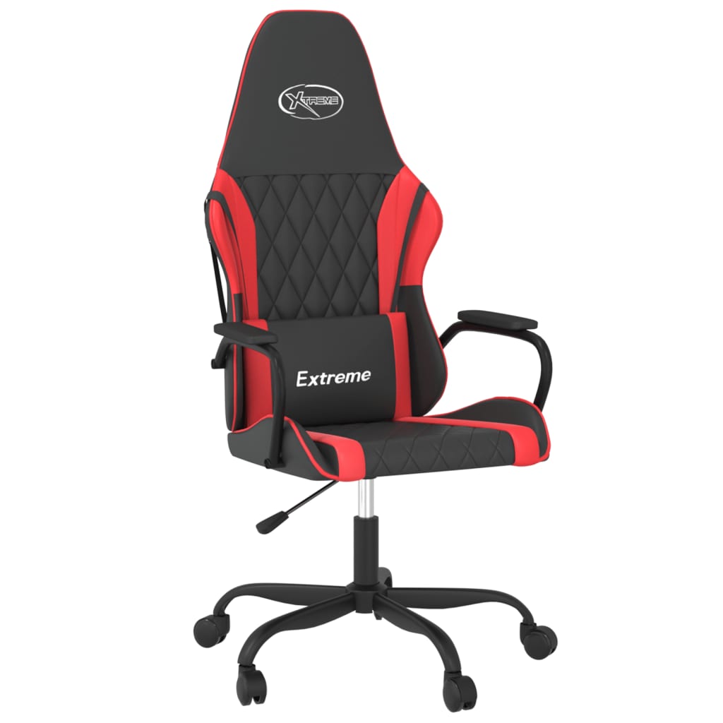 Silla gaming de masaje cuero sintético negro y rojo - Vetonek