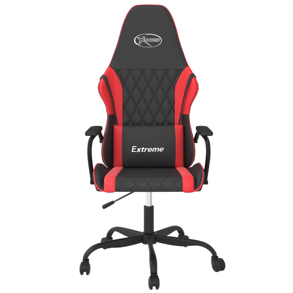 Silla gaming de masaje cuero sintético negro y rojo - Vetonek