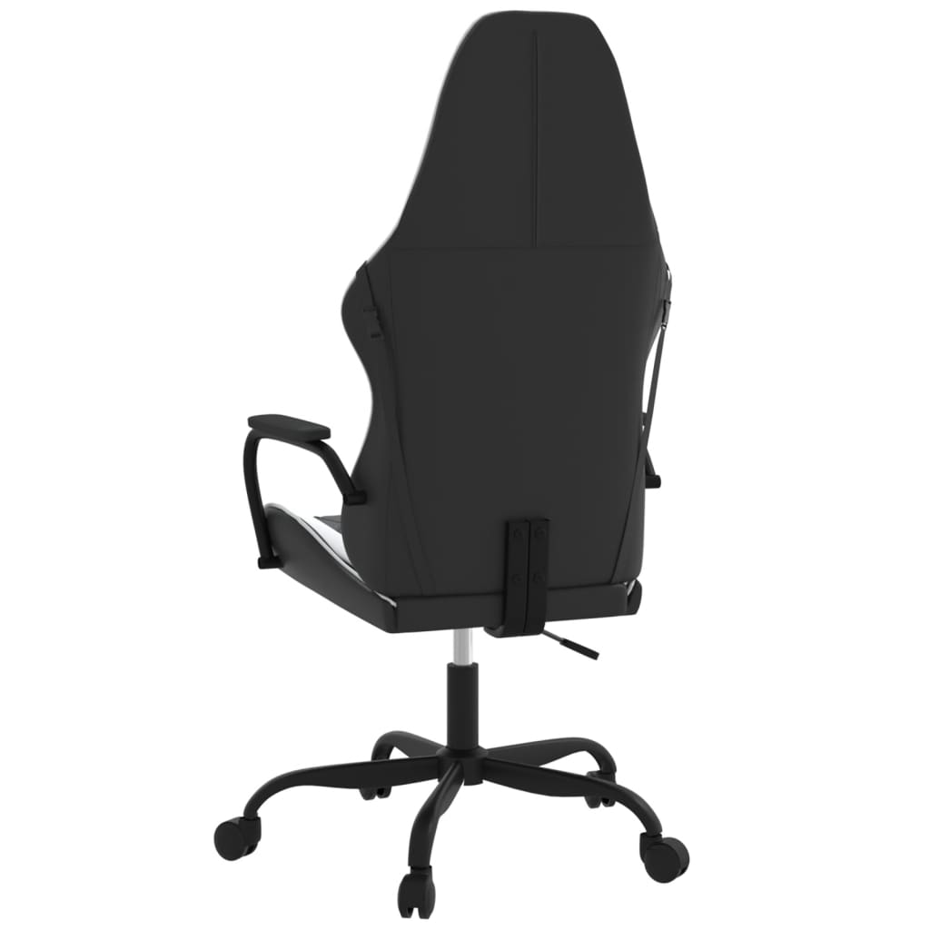 Silla gaming de masaje cuero sintético negro y blanco - Vetonek