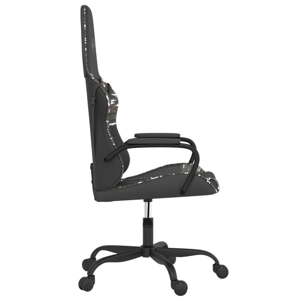 Silla gaming de masaje cuero sintético negro y camuflaje vidaXL