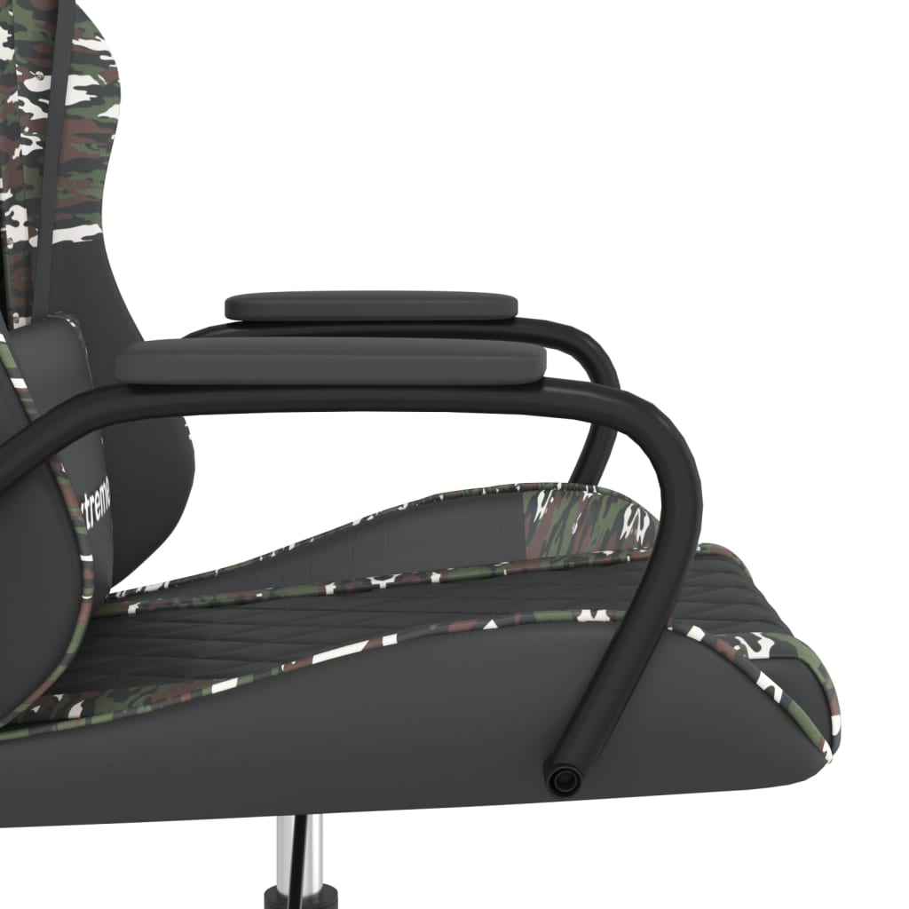 Silla gaming de masaje cuero sintético negro y camuflaje vidaXL