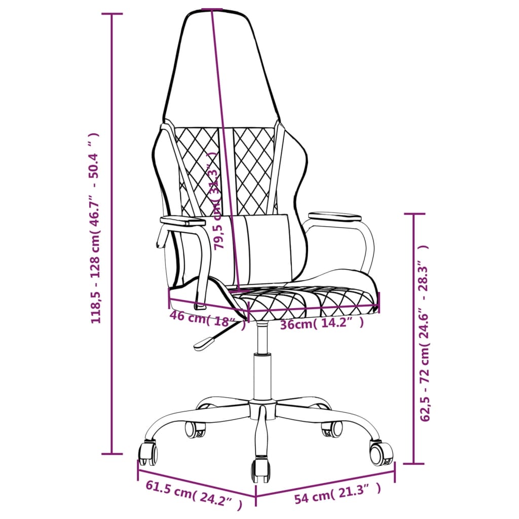 Silla gaming con masaje cuero sintético dorado y negro - Vetonek