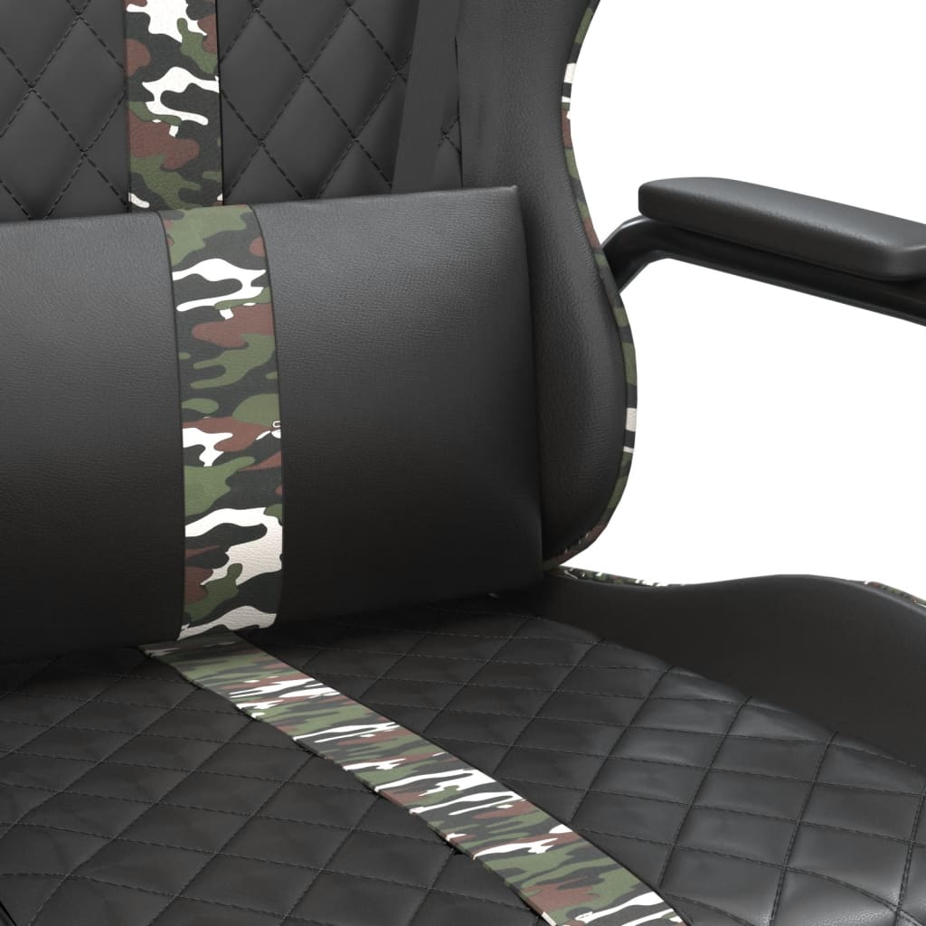 Silla gaming con masaje cuero sintético color camuflaje y negro - Vetonek