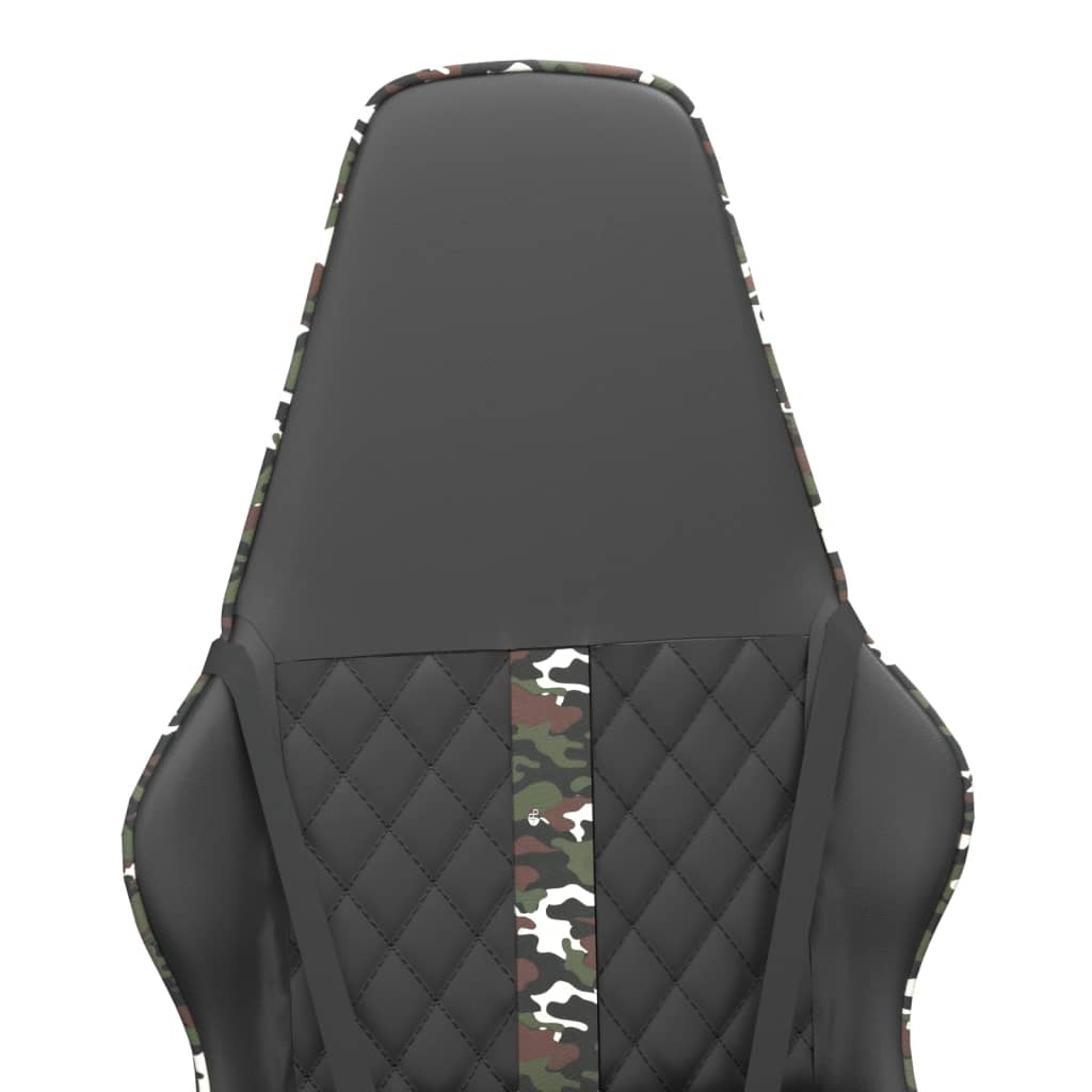 Silla gaming con masaje cuero sintético color camuflaje y negro - Vetonek