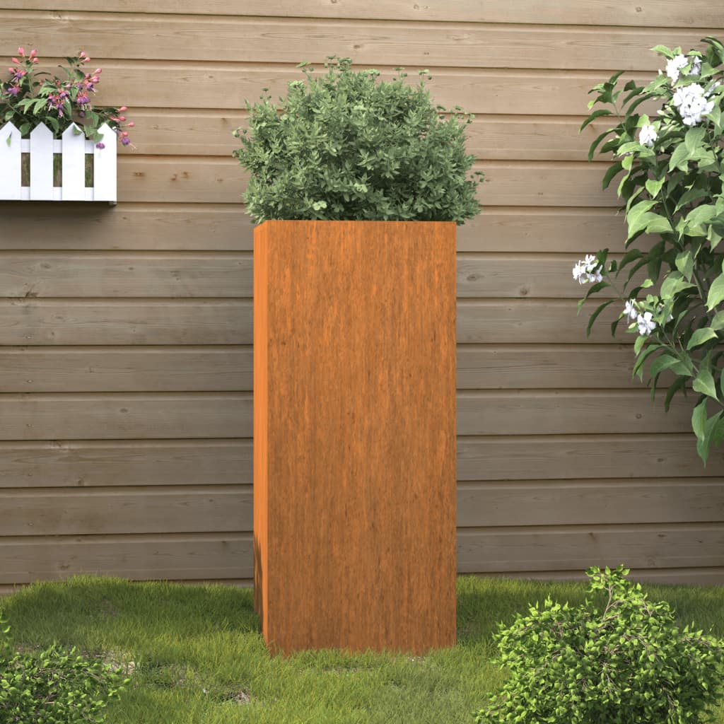 Vetonek Jardinera de acero corten 32x29x75 cm