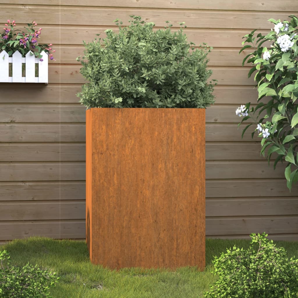 Jardinera de acero corten 42x38x75 cm v5554 Vetonek
