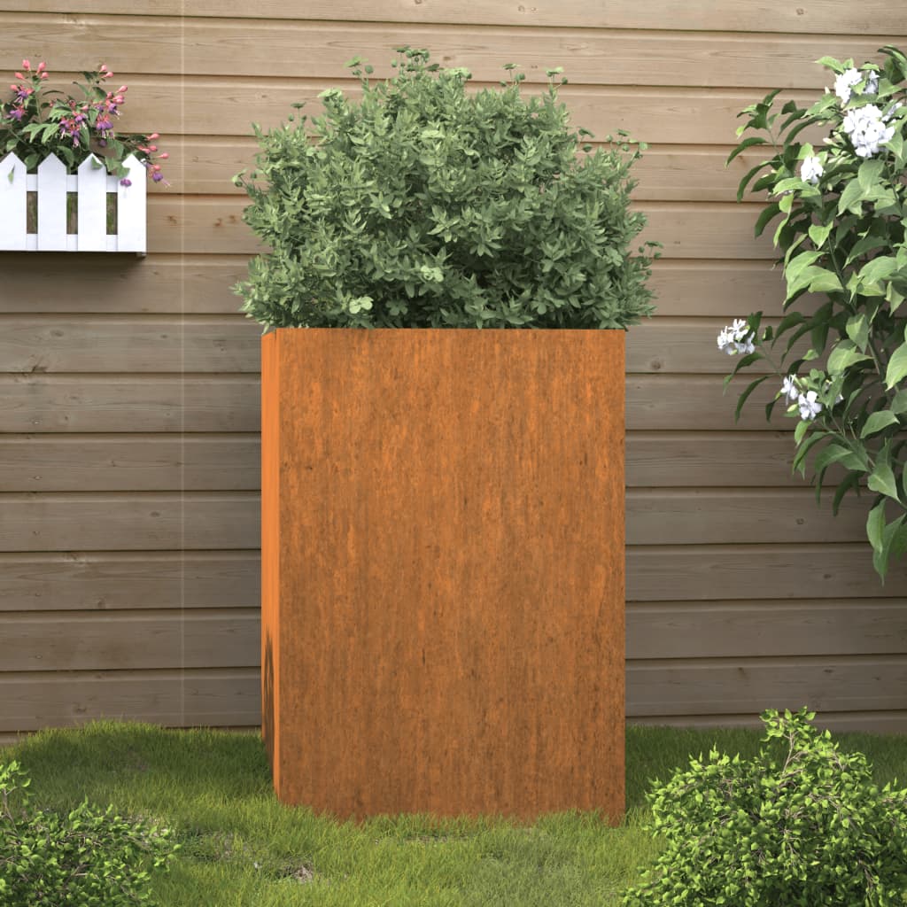Jardinera de acero corten 52x48x75 cm v5561 Vetonek