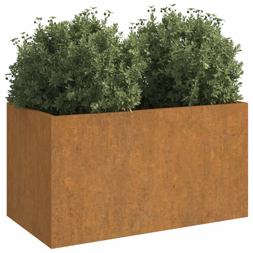 Jardinera de acero corten 62x30x29 cm v5578 - Vetonek