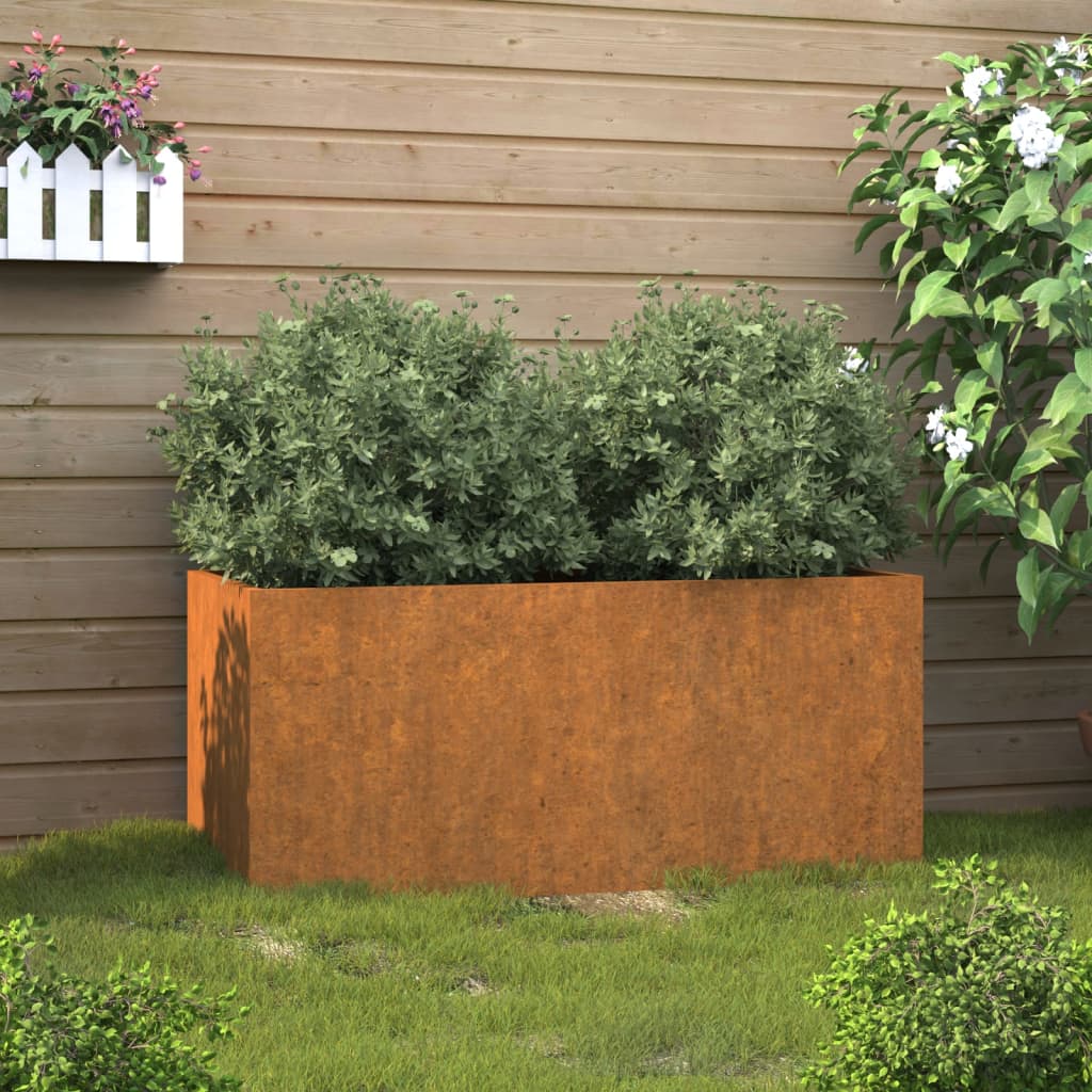 Jardinera de acero corten 62x30x29 cm v5578 Vetonek