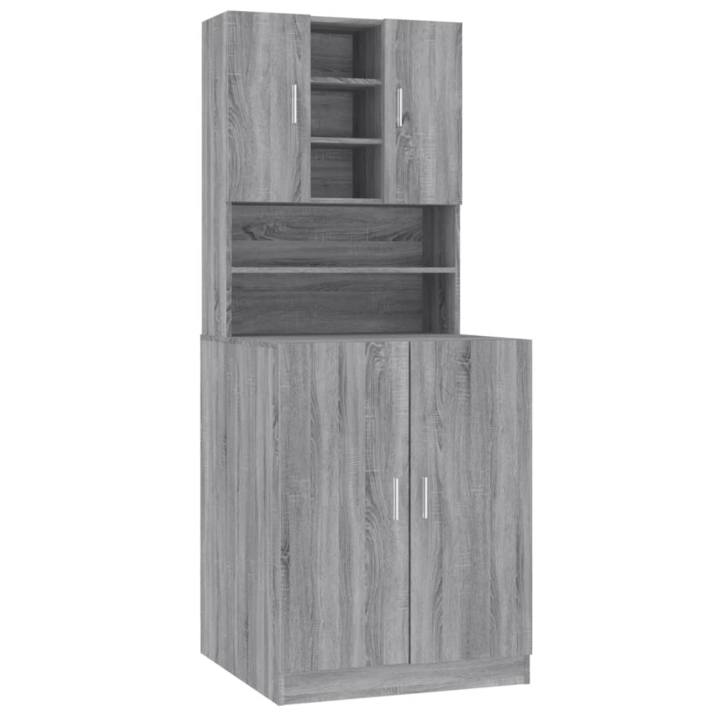Vetonek Washing Machine Cabinet Sonoma Gray Plywood
