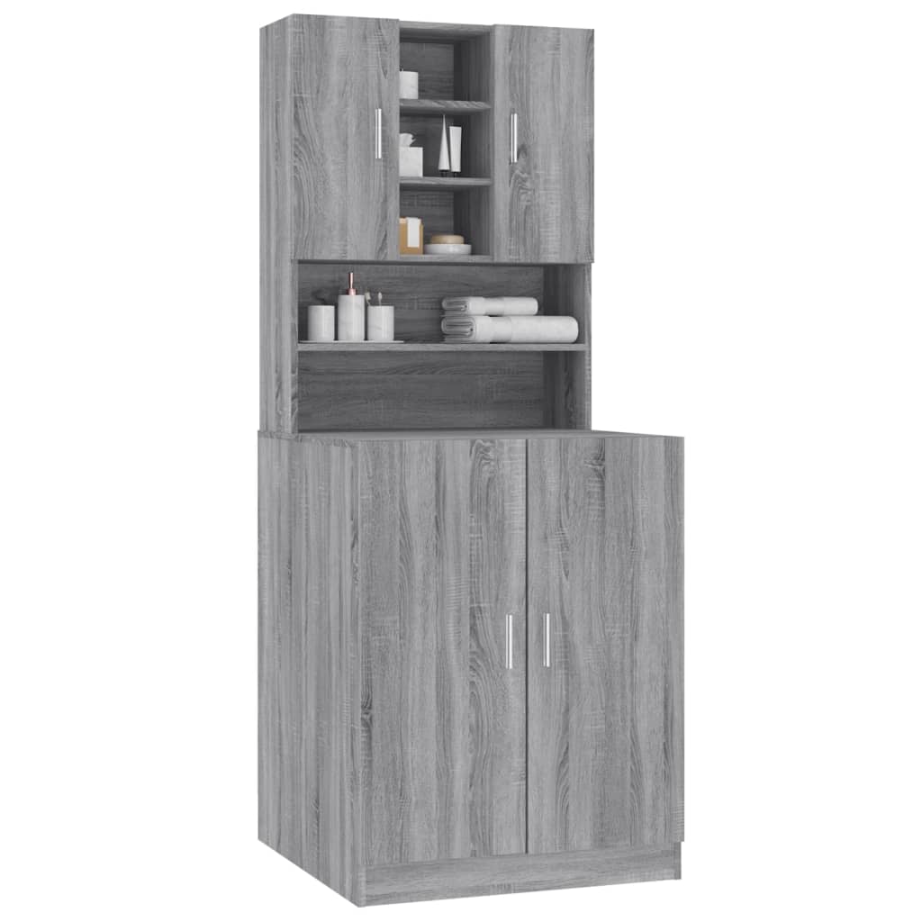 Sonoma V83 gray plywood washing machine cabinet - Vetonek