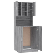 Sonoma V83 gray plywood washing machine cabinet - Vetonek