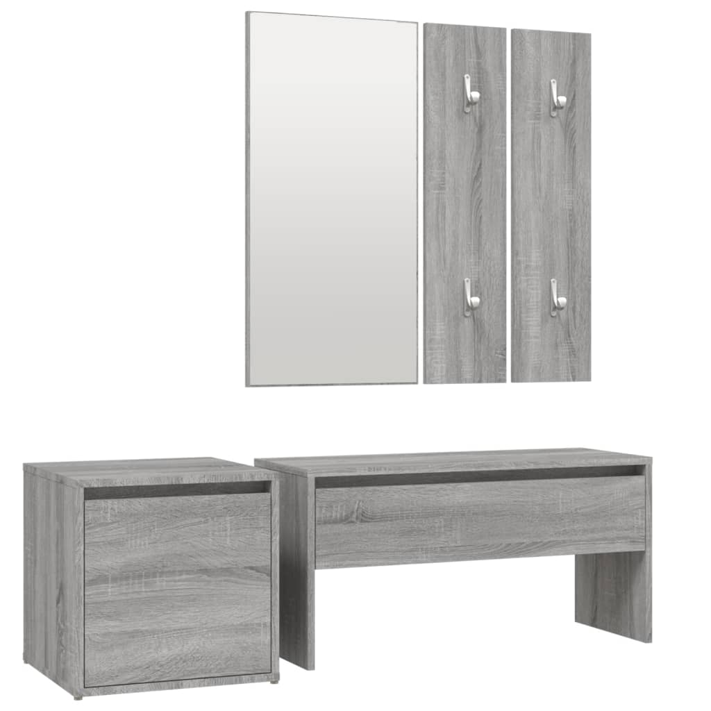 Set de muebles de recibidor madera gris Sonoma vidaXL