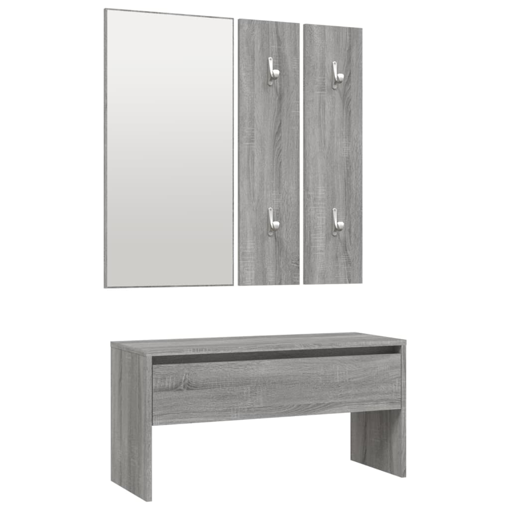 Set de muebles de recibidor madera gris Sonoma vidaXL