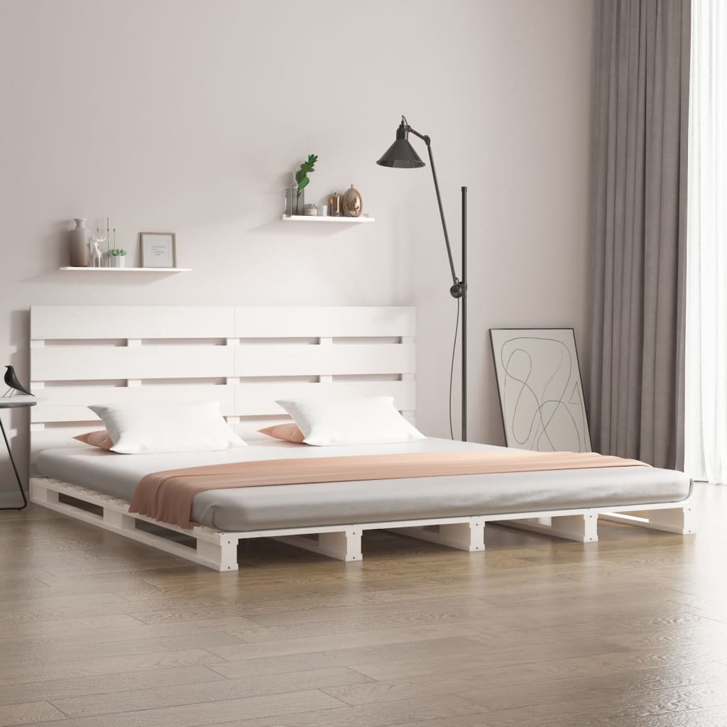 Vetonek Estructura de cama sin colchón madera de pino blanca 120x200 cm